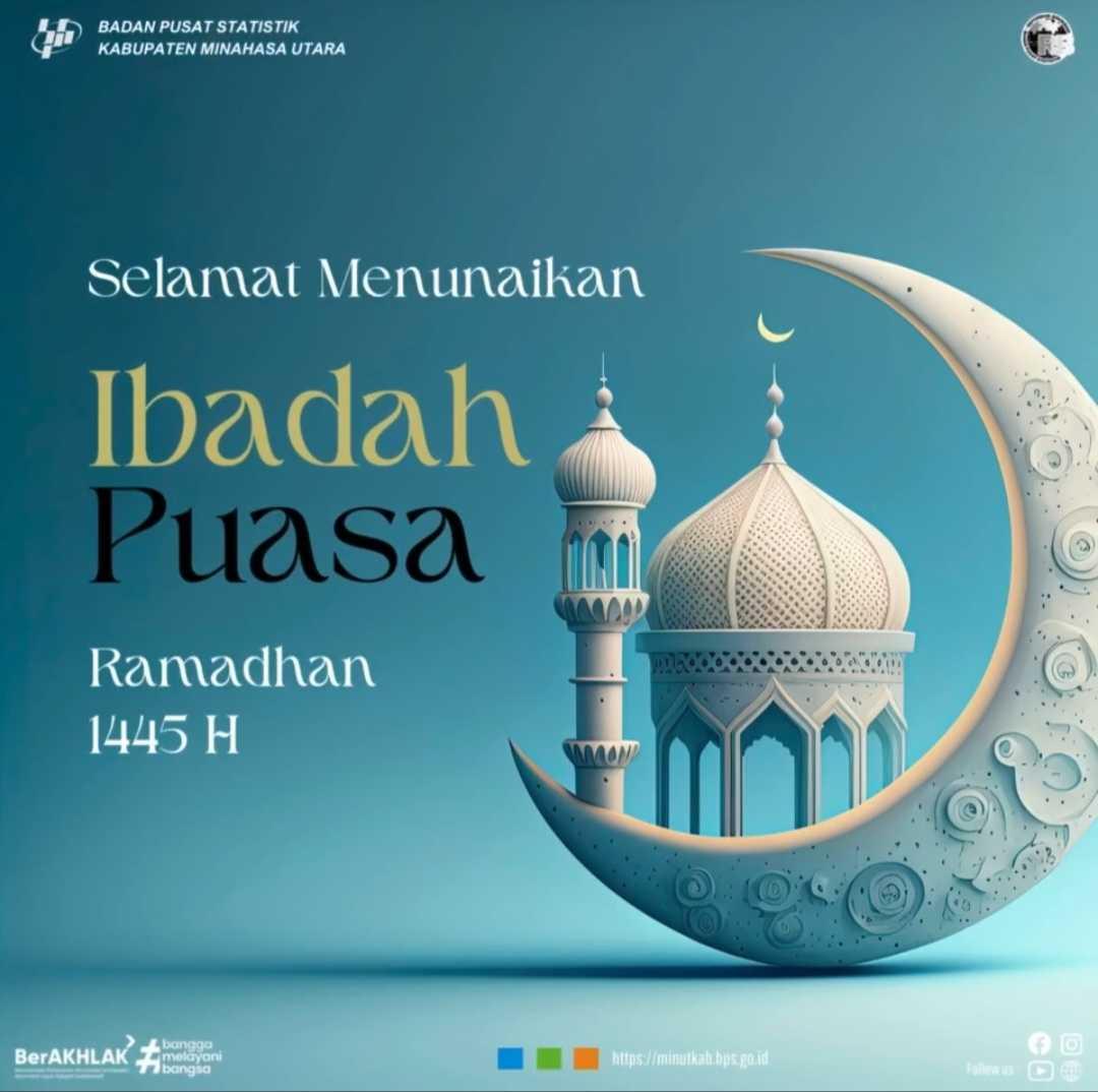 BPS Kabupaten Minahasa Utara mengucapkan "Selamat Menunaikan Ibadah Puasa Ramadhan 1445H"